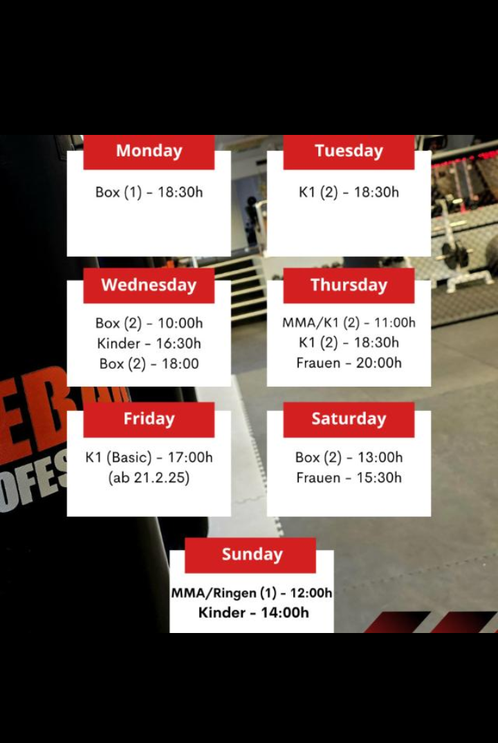 superior gym - Trainingszeiten